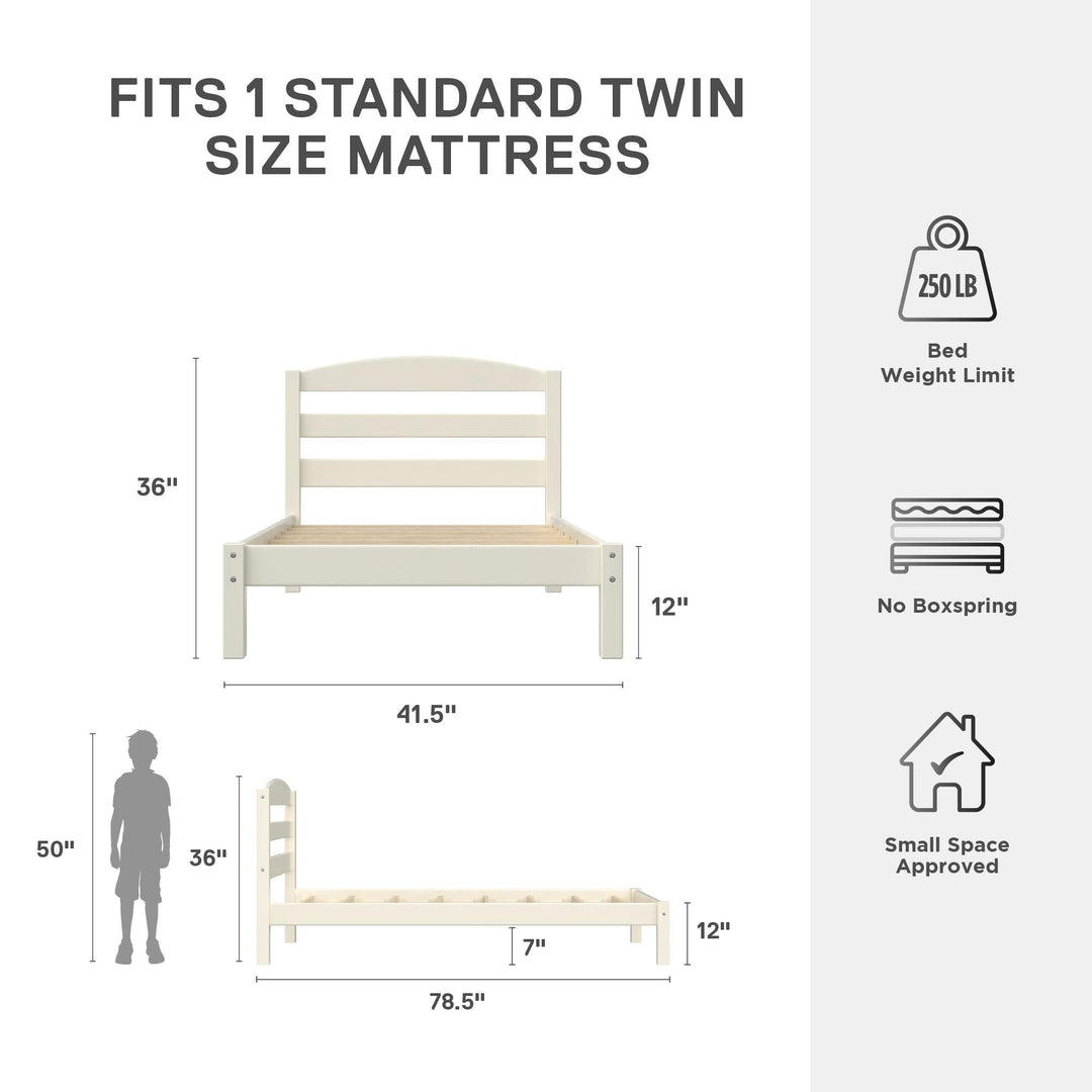 Brycen Kids Twin Size Wood Platform Bed Frame - White - Twin