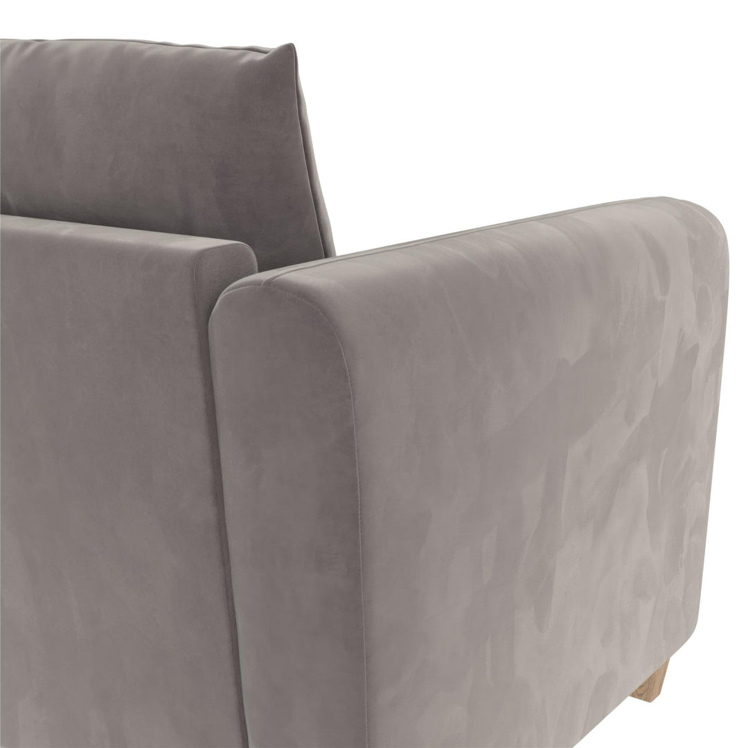 Coco Channel Tufted Sofa with Solid Wood Legs - Rustic Gray