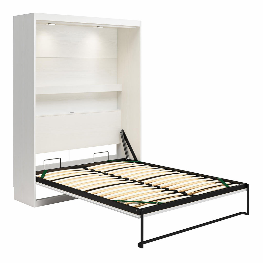 Impressions Queen Wall Bed with Gallery Shelf & Touch Sensor LED Lighting - White - Queen