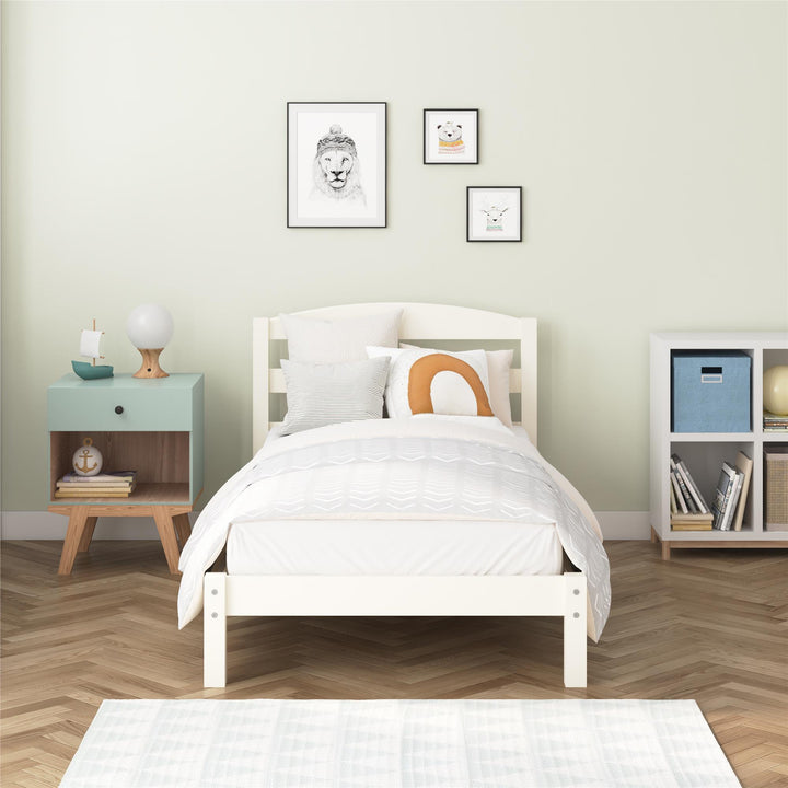 Brycen Kids Twin Size Wood Platform Bed Frame - White - Twin