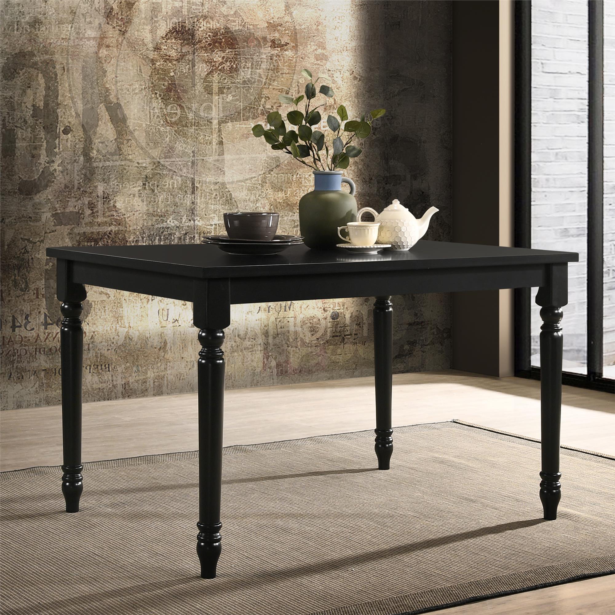 Farmhouse dining table with black deals legs