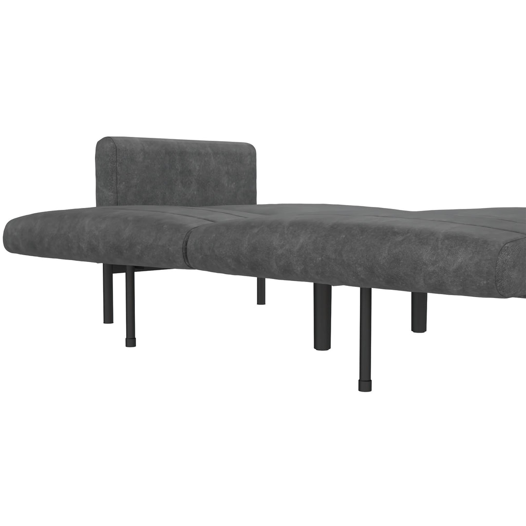 Sally Futon Sofa Bed and Couch Sleeper - Distressed Charcoal Black