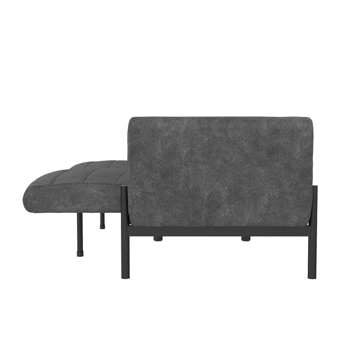 Sally Futon Sofa Bed and Couch Sleeper - Distressed Charcoal Black