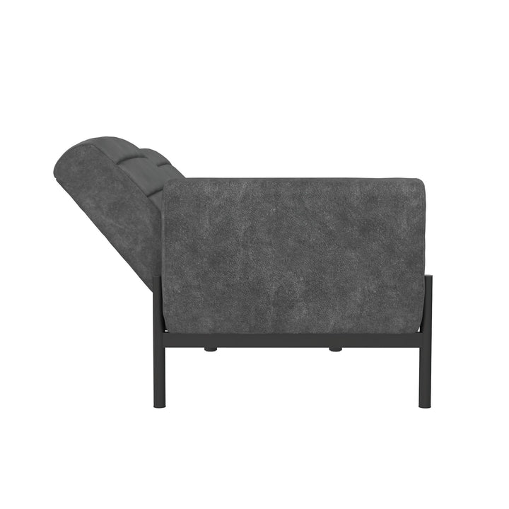 Sally Futon Sofa Bed and Couch Sleeper - Distressed Charcoal Black