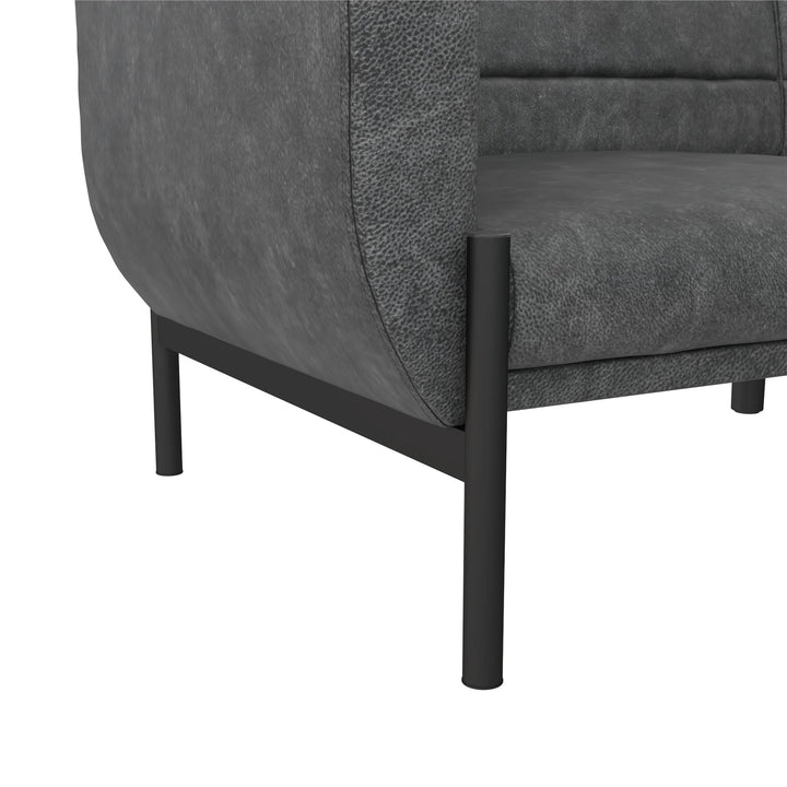 Sally Futon Sofa Bed and Couch Sleeper - Distressed Charcoal Black