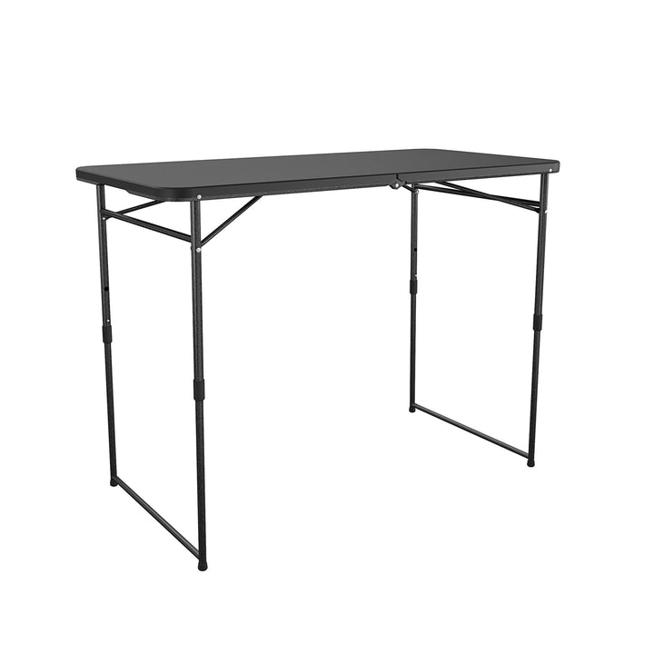 4 ft. Fold in Half Adjustable Height Indoor/Outdoor Utility Table - Black