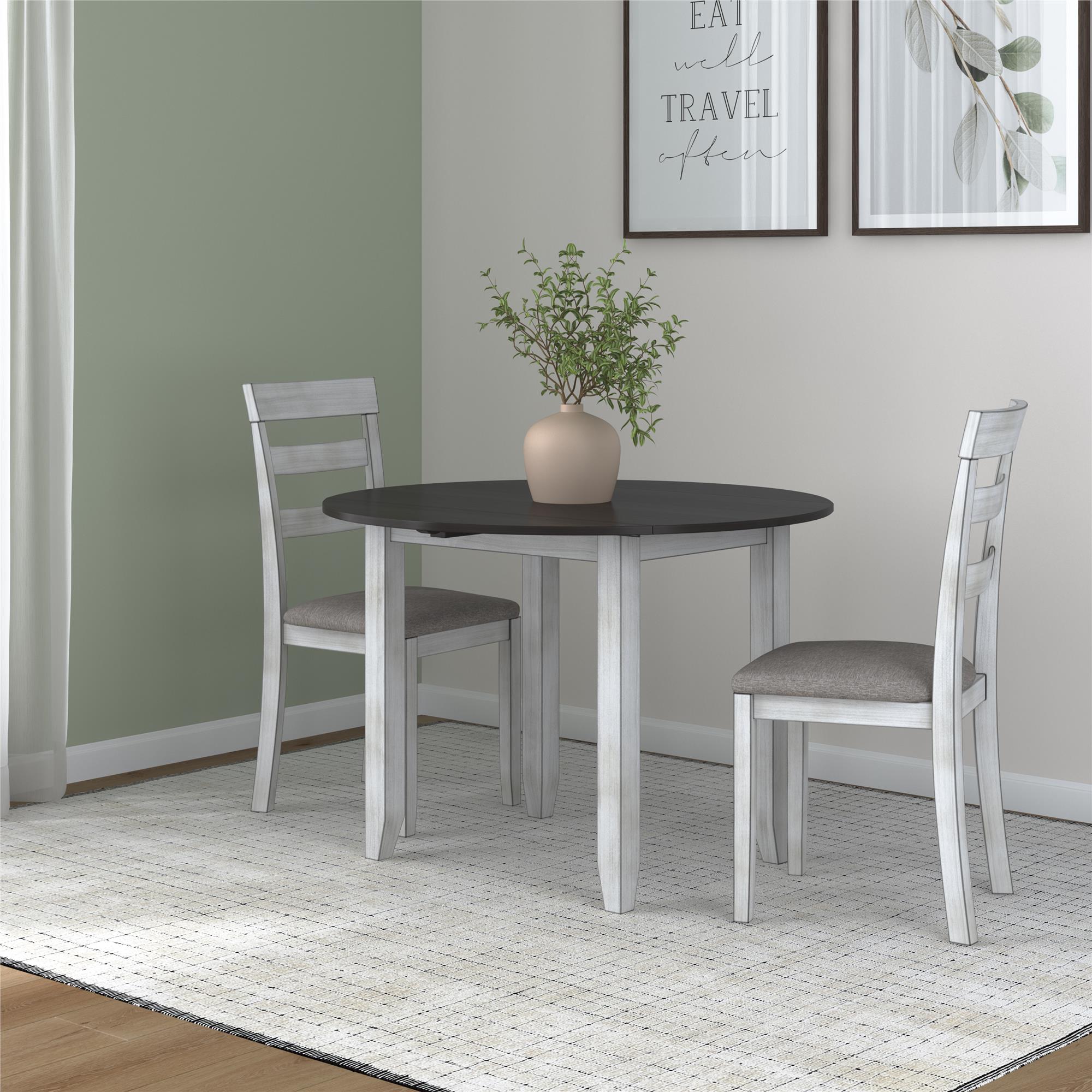 DHP Jersey Dining Set 3 Piece Drop Leaf Design RealRooms