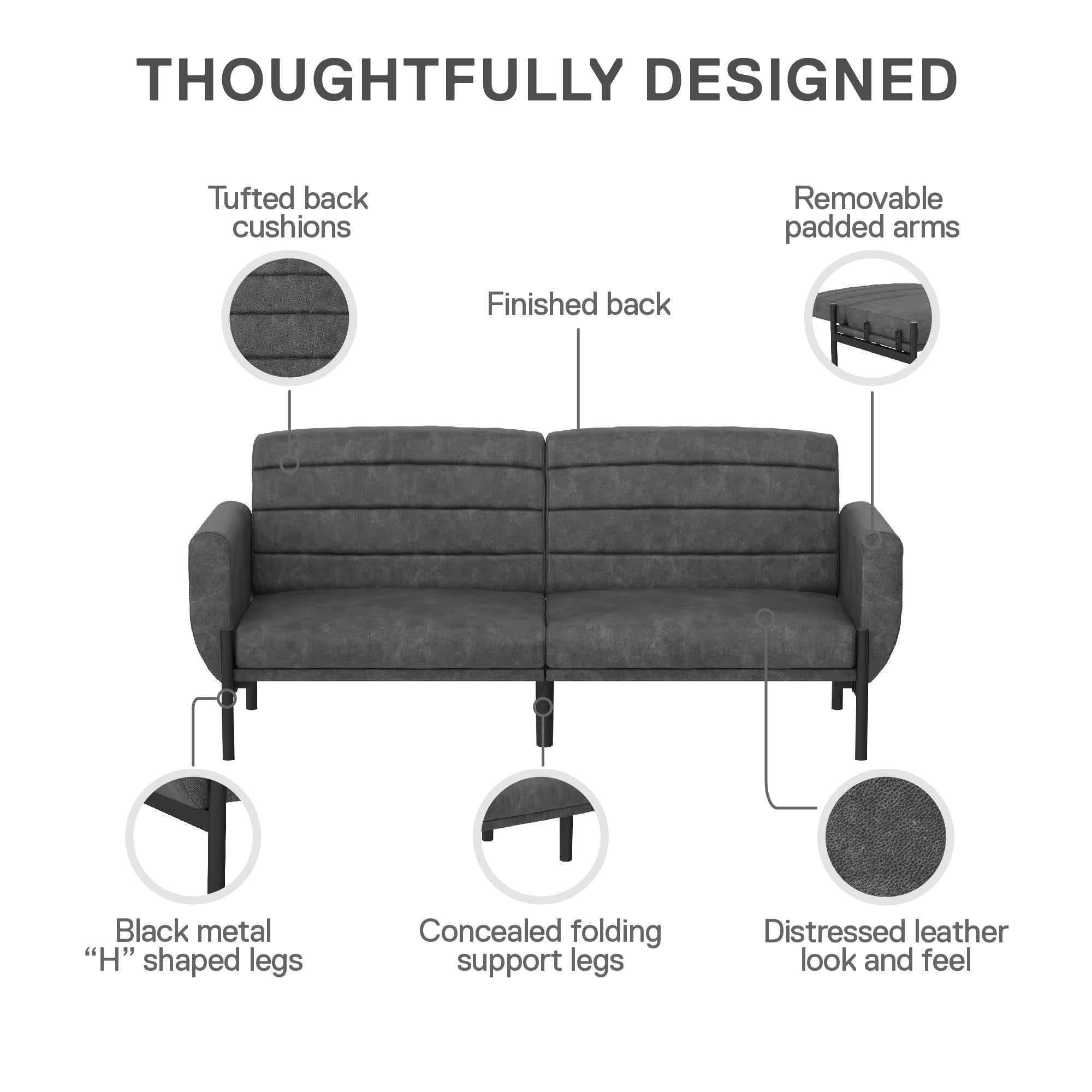 Fashion dhp emily convertible futon sofa couch instructions