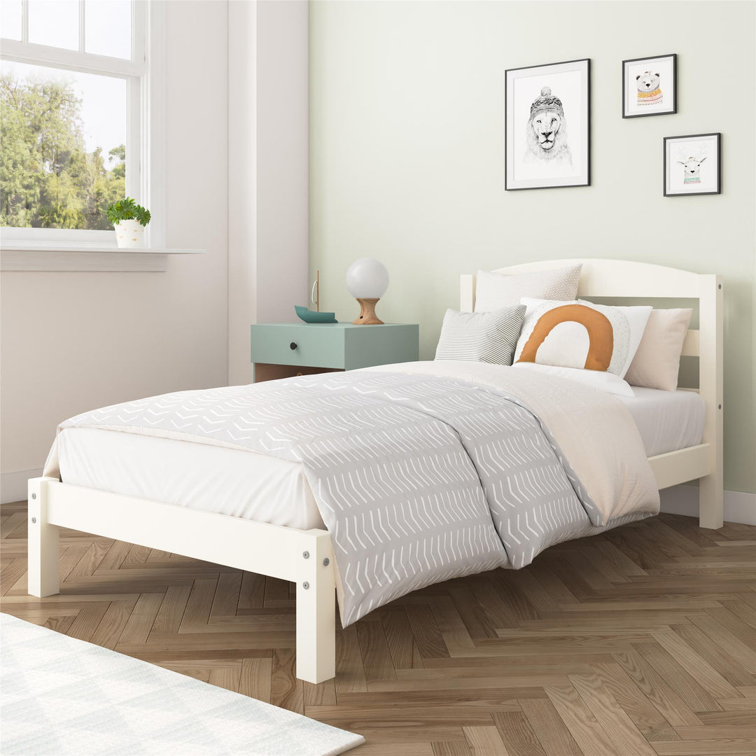 Brycen Kids Twin Size Wood Platform Bed Frame - White - Twin