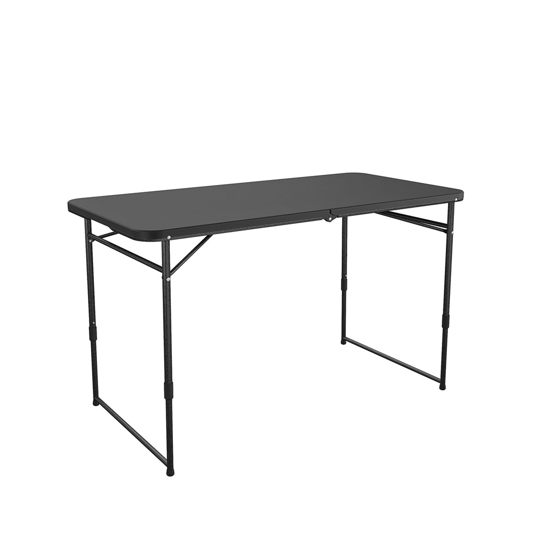 4 ft. Fold in Half Adjustable Height Indoor/Outdoor Utility Table - Black