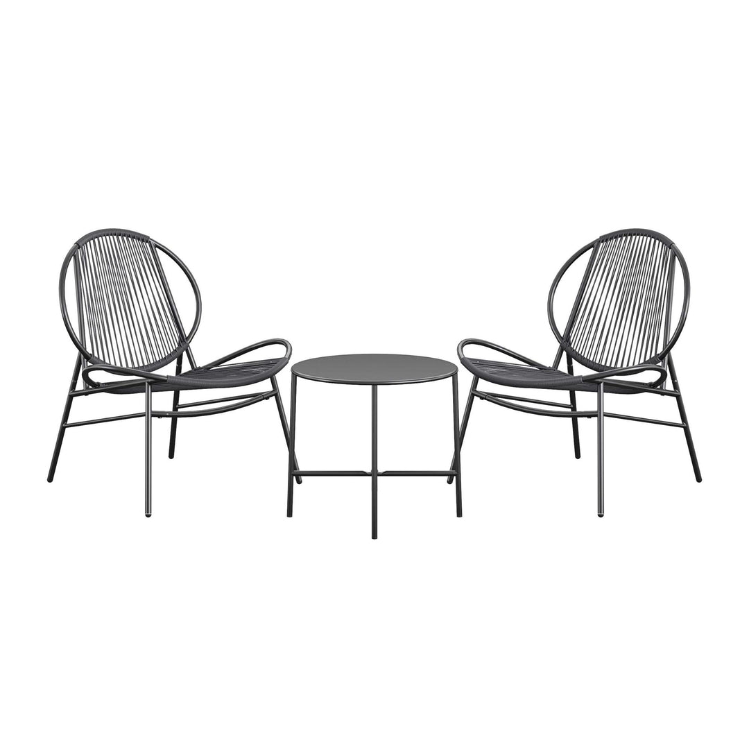 Poolside Gossip, Marilyn 3 Piece Resin Weave Chat Set - Charcoal