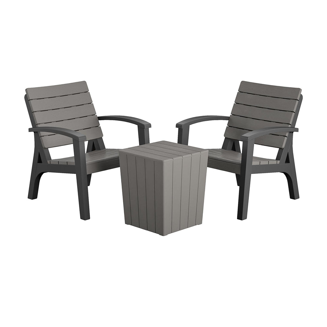 3 Piece Resin Chat Set - Black / grey