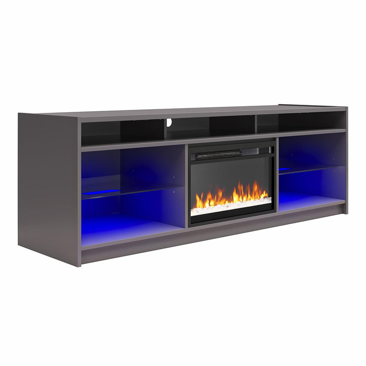 Luna Electric Fireplace TV Stand for TVs up to 65" - Graphite Grey