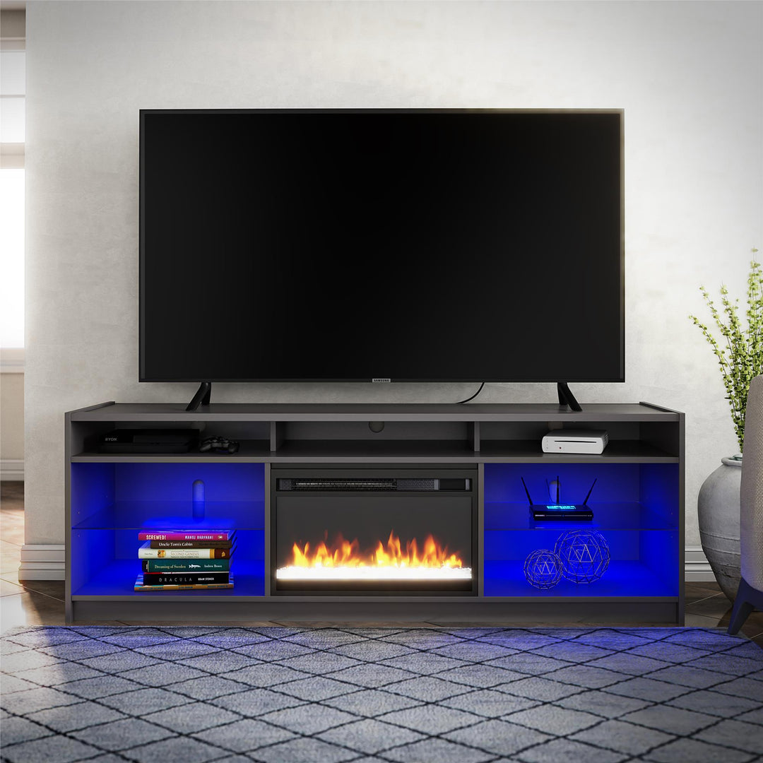 Luna Electric Fireplace TV Stand for TVs up to 65" - Graphite Grey