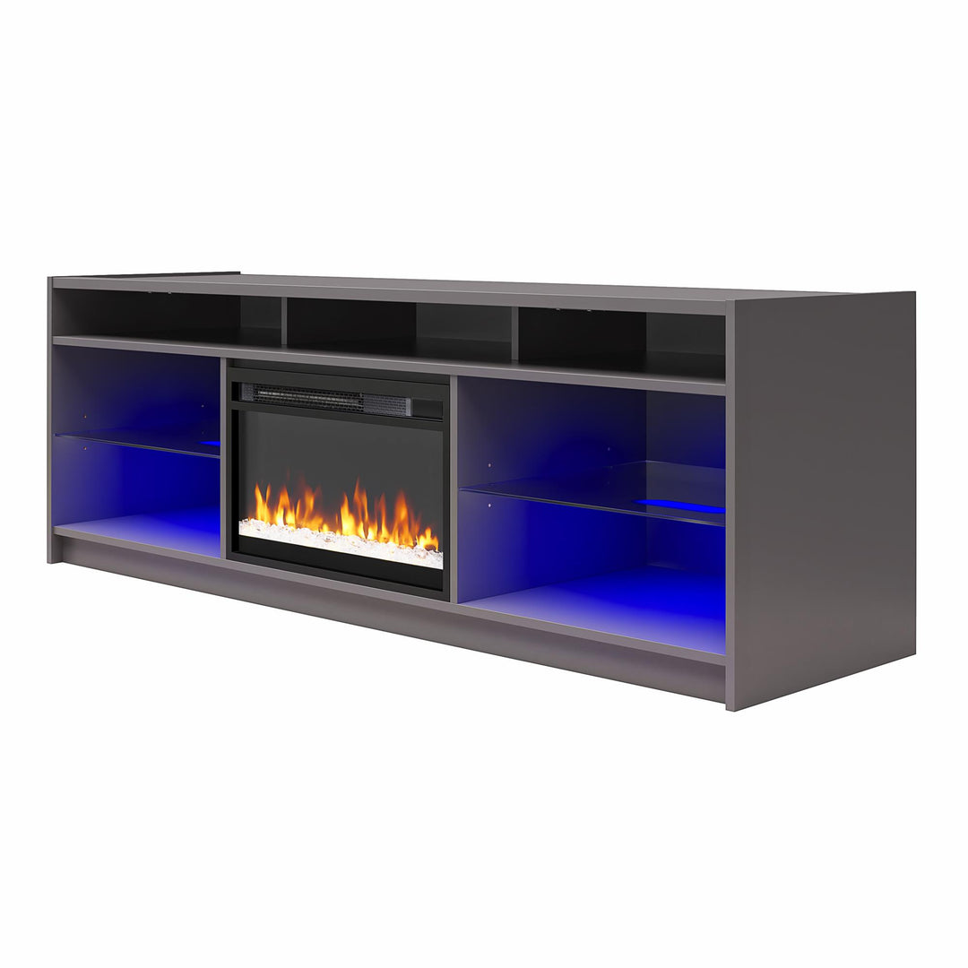 Luna Fireplace TV Stand for TVs up to 75" - Graphite Grey