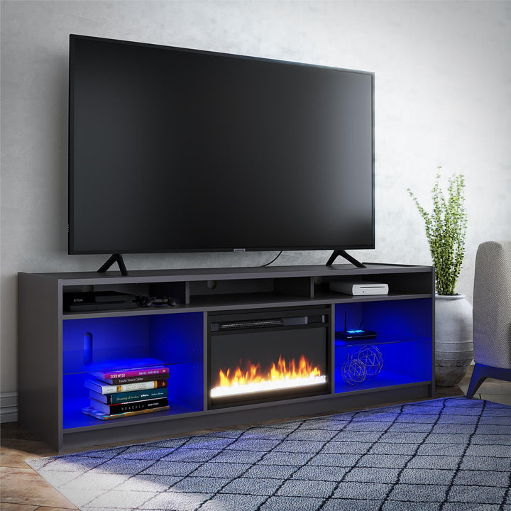 Luna Fireplace TV Stand for TVs up to 75" - Graphite Grey