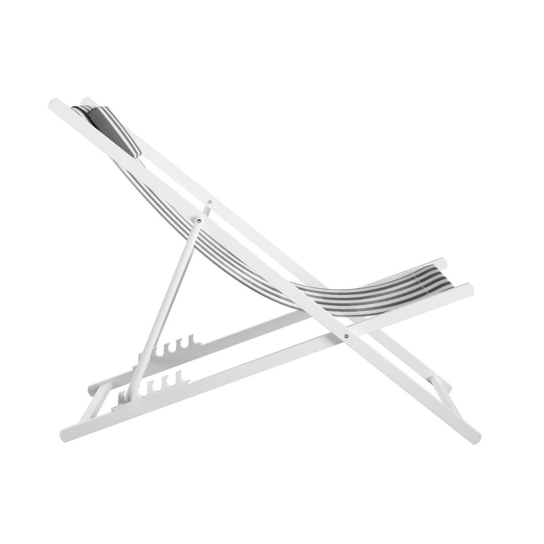 Poolside Gossip, Bebe Folding Beach Chair, Set of 2 - White/Black - 1-Pack