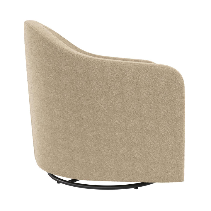 Gentle Swivel Curved Accent Chair - Taupe