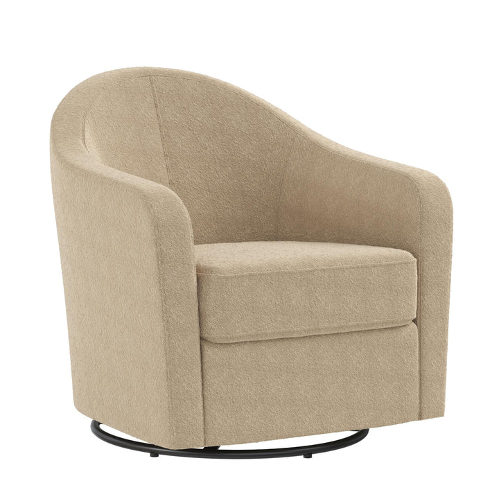 Gentle Swivel Curved Accent Chair - Taupe