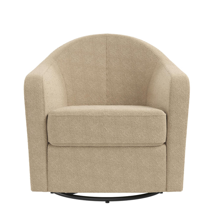 Gentle Swivel Curved Accent Chair - Taupe