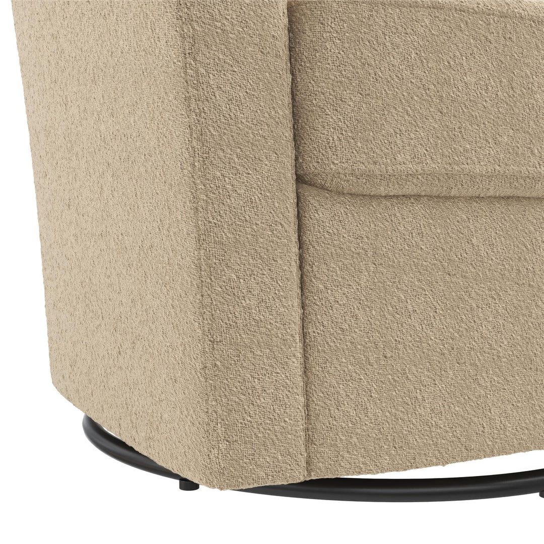 Gentle Swivel Curved Accent Chair - Taupe