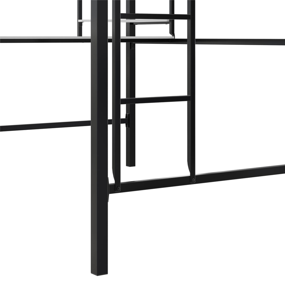 Axel Loft Bed with Desk & Shelves - Black - Full