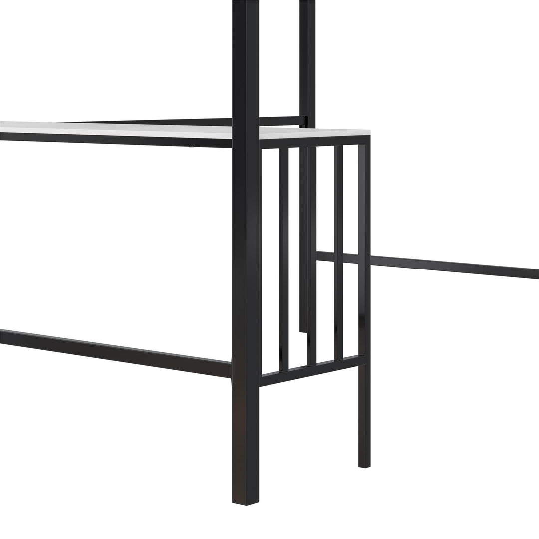 Axel Loft Bed with Desk & Shelves - Black - Full