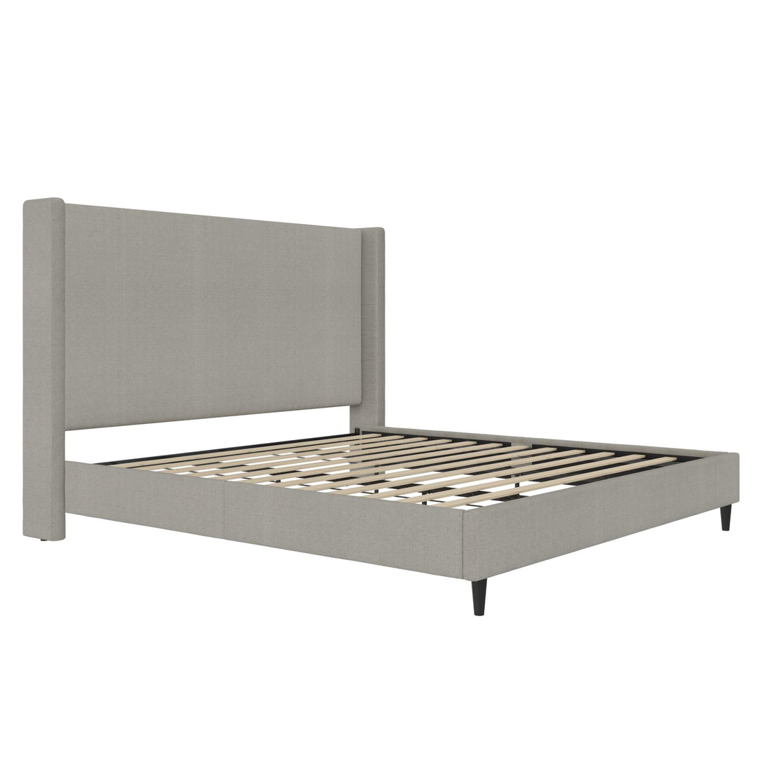 Eveline Upholstered Wingback Bed - Gray - King