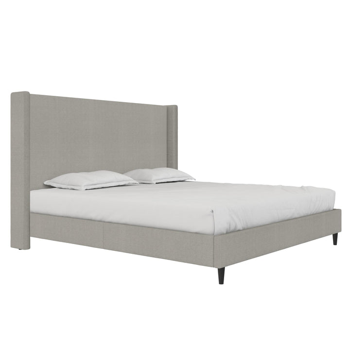 Eveline Upholstered Wingback Bed - Gray - King