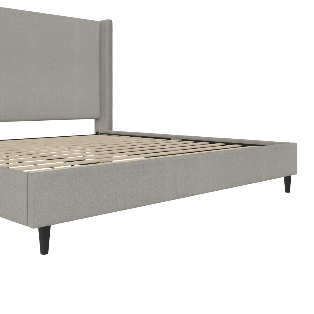 Eveline Upholstered Wingback Bed - Gray - King