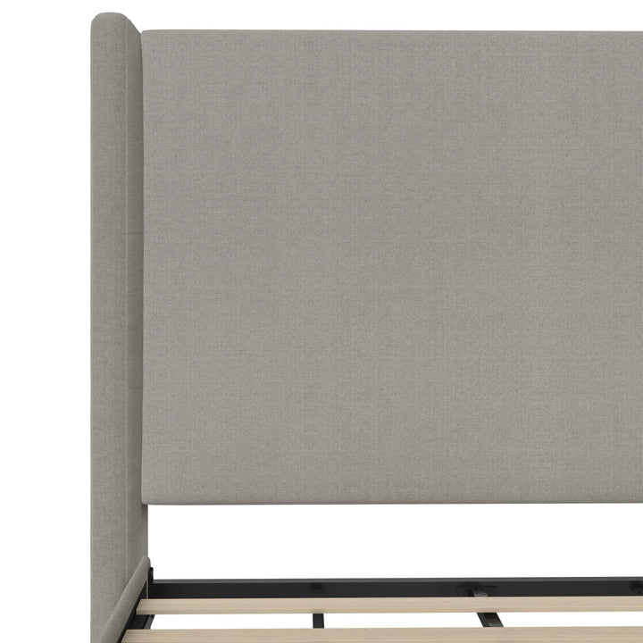 Eveline Upholstered Wingback Bed - Gray - King