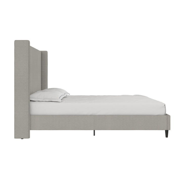 Eveline Upholstered Wingback Bed - Gray - Queen