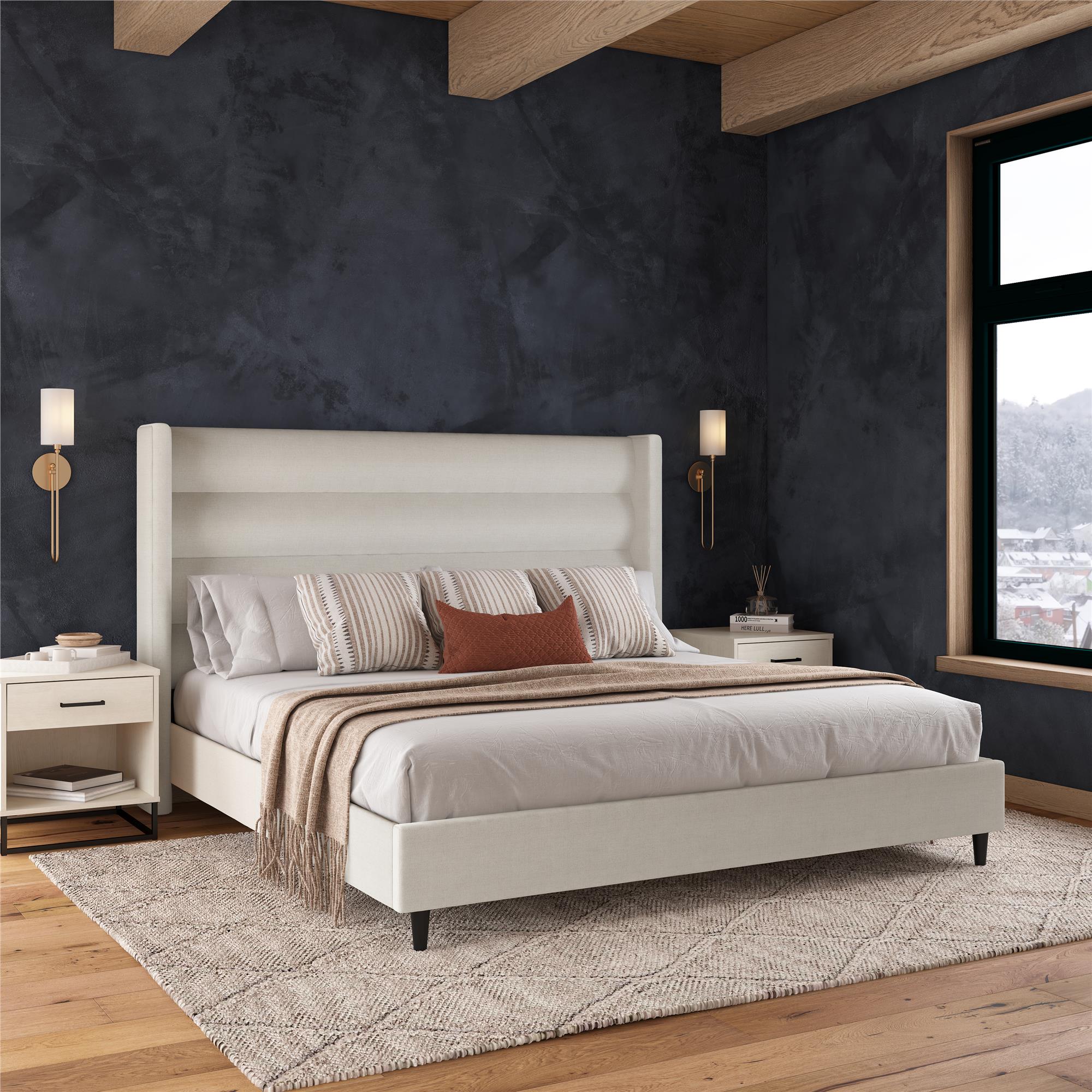 Modern wingback bed hot sale