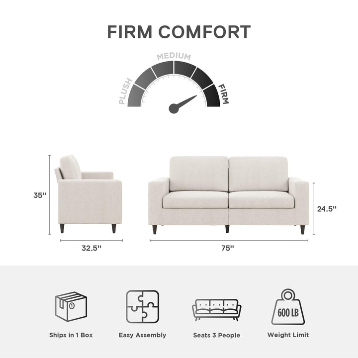 Cooper 3 Seat Linen Sofa - Beige