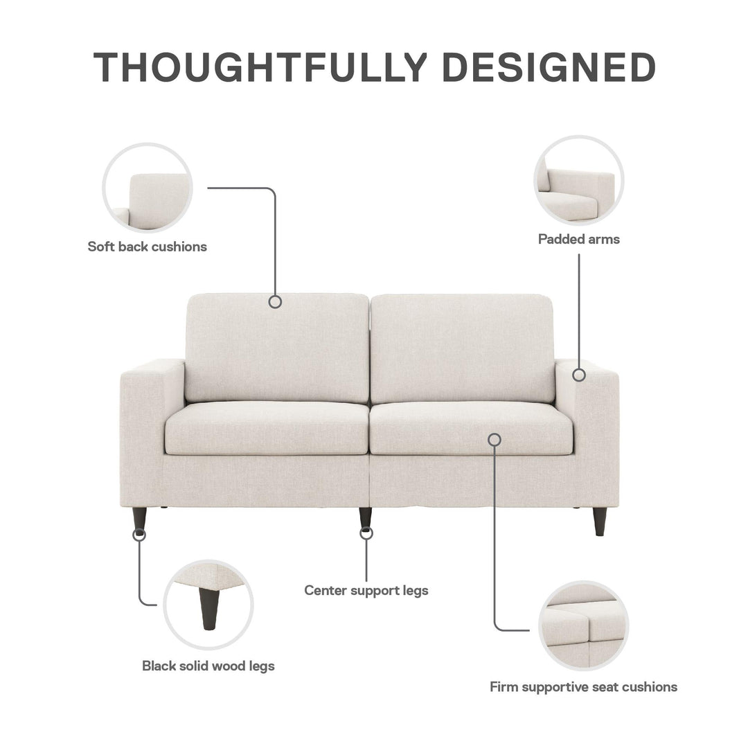 Cooper 3 Seat Linen Sofa - Beige