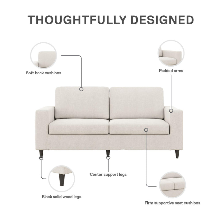 Cooper 3 Seat Linen Sofa - Beige