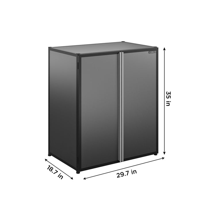 Freestanding Aluminum Garage Cabinet, Black and Gray - Gray