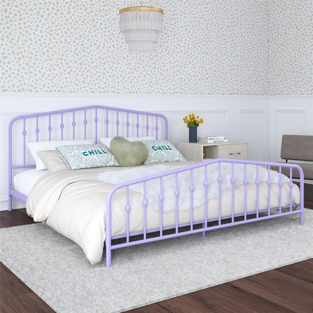 Bushwick Metal Platform Bed - Lavender - King