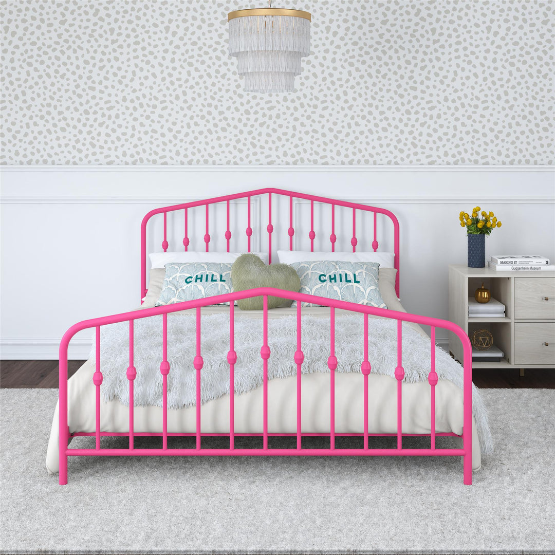 Bushwick Metal Platform Bed - Hot Pink - Queen