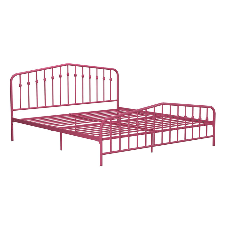 Bushwick Metal Platform Bed - Hot Pink - King