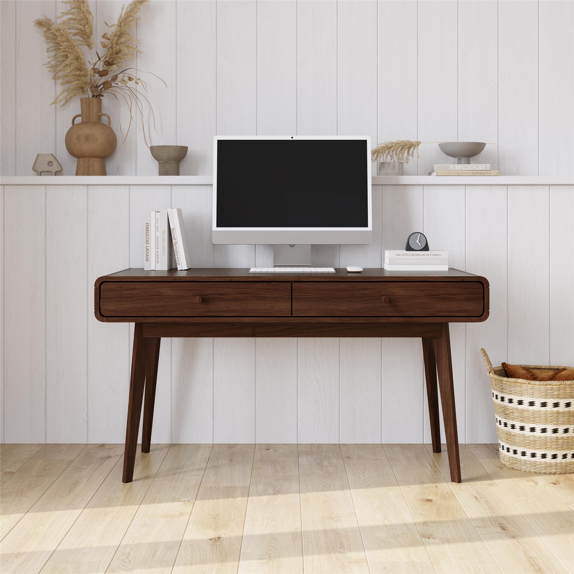 Nordic style writing desk store with 2 drawers