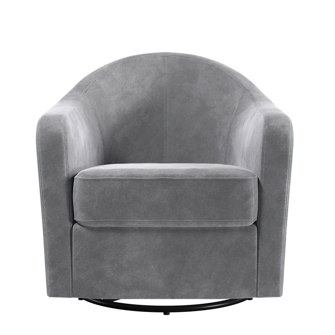 Gentle Swivel Curved Accent Chair - Light Gray