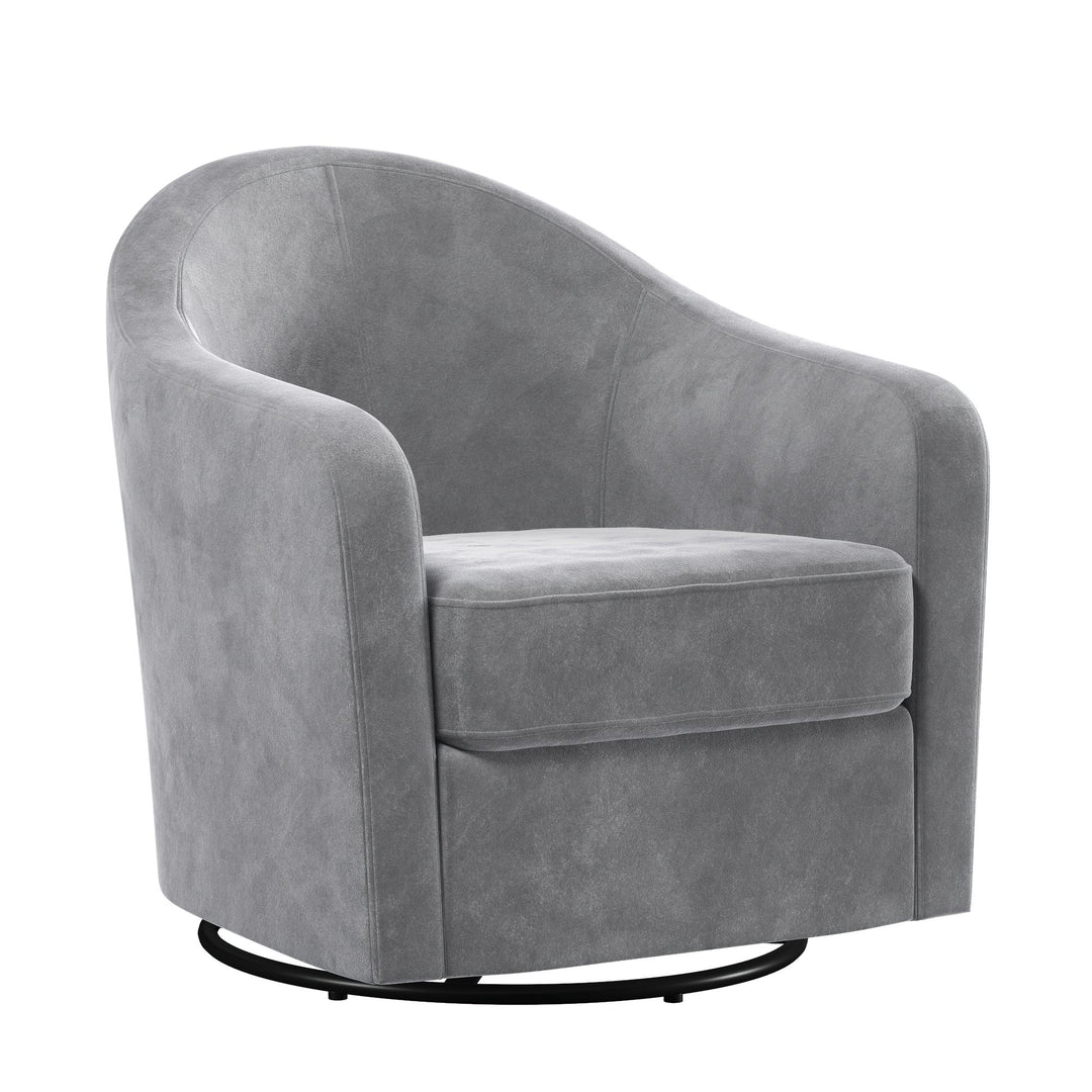 Gentle Swivel Curved Accent Chair - Light Gray