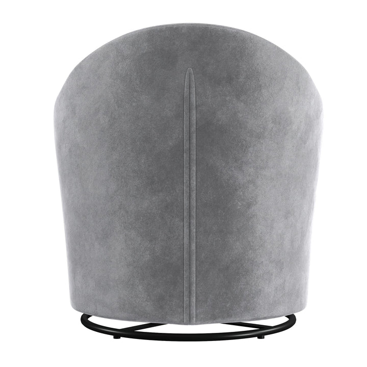 Gentle Swivel Curved Accent Chair - Light Gray