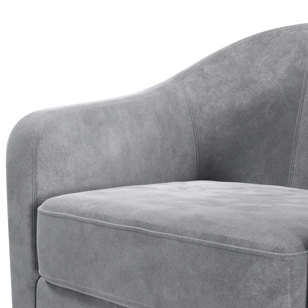 Gentle Swivel Curved Accent Chair - Light Gray