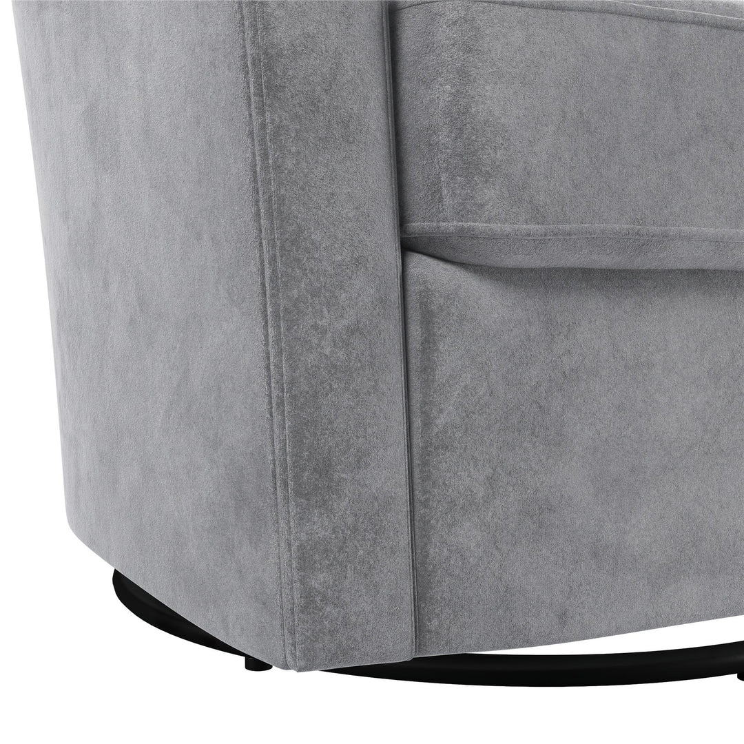 Gentle Swivel Curved Accent Chair - Light Gray