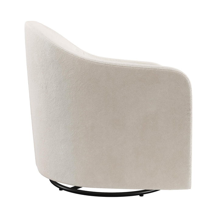 Gentle Swivel Curved Accent Chair - Ivory