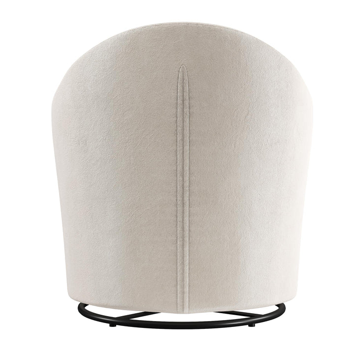 Gentle Swivel Curved Accent Chair - Ivory