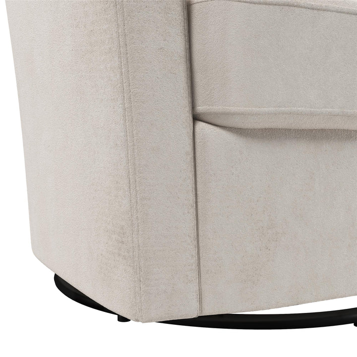 Gentle Swivel Curved Accent Chair - Ivory