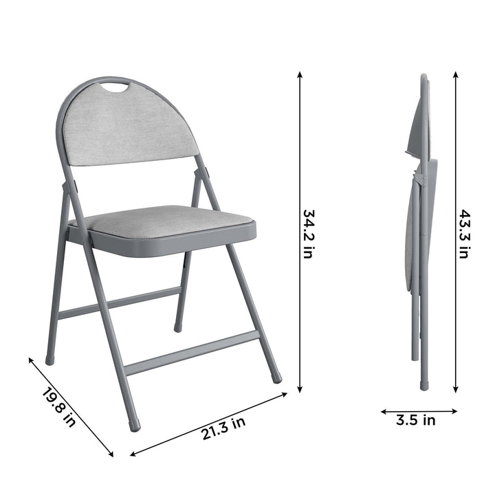 Commercial XL Smartfold™ Fabric Padded Chair - Gray